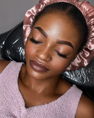 Healed brows on a deeper skin tone
