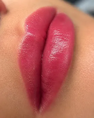 Healed lip blush in a soft rose shade